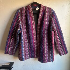 Vintage Graff Californiawear Textured Knit Jacket Boho Artsy‎ Grandma Eclectic L